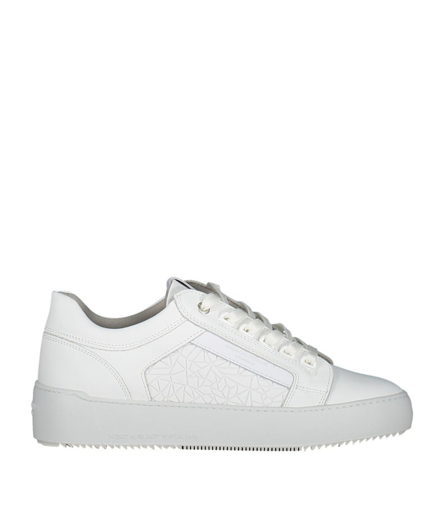 Men Android Homme Trainers | Venice Chalk White Rubber Mosaic Trainer - White