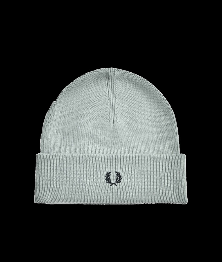 Men Fred Perry Hats | Classic Beanie - Limestone/Black-R41