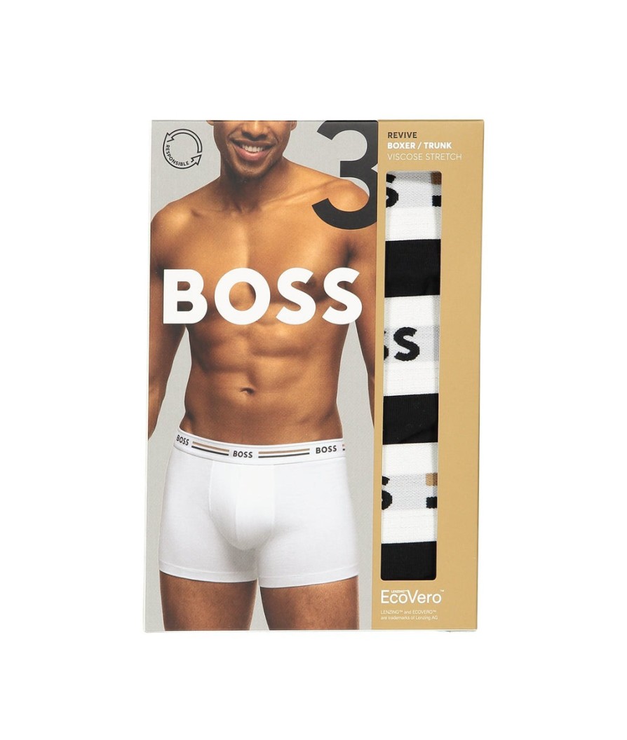 Men Boss Bodywear Underwear & Socks | Trunk 3-Pack Revive - Black