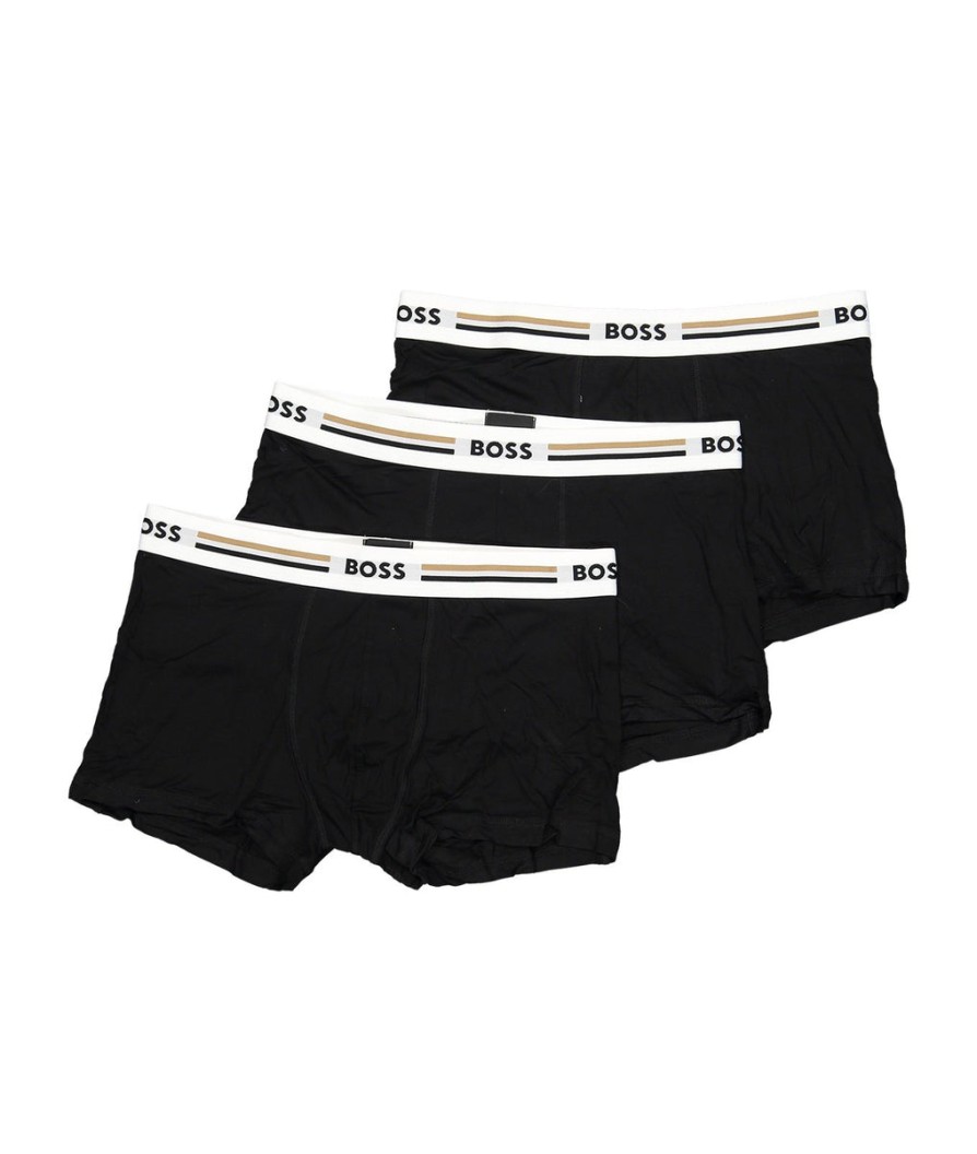 Men Boss Bodywear Underwear & Socks | Trunk 3-Pack Revive - Black