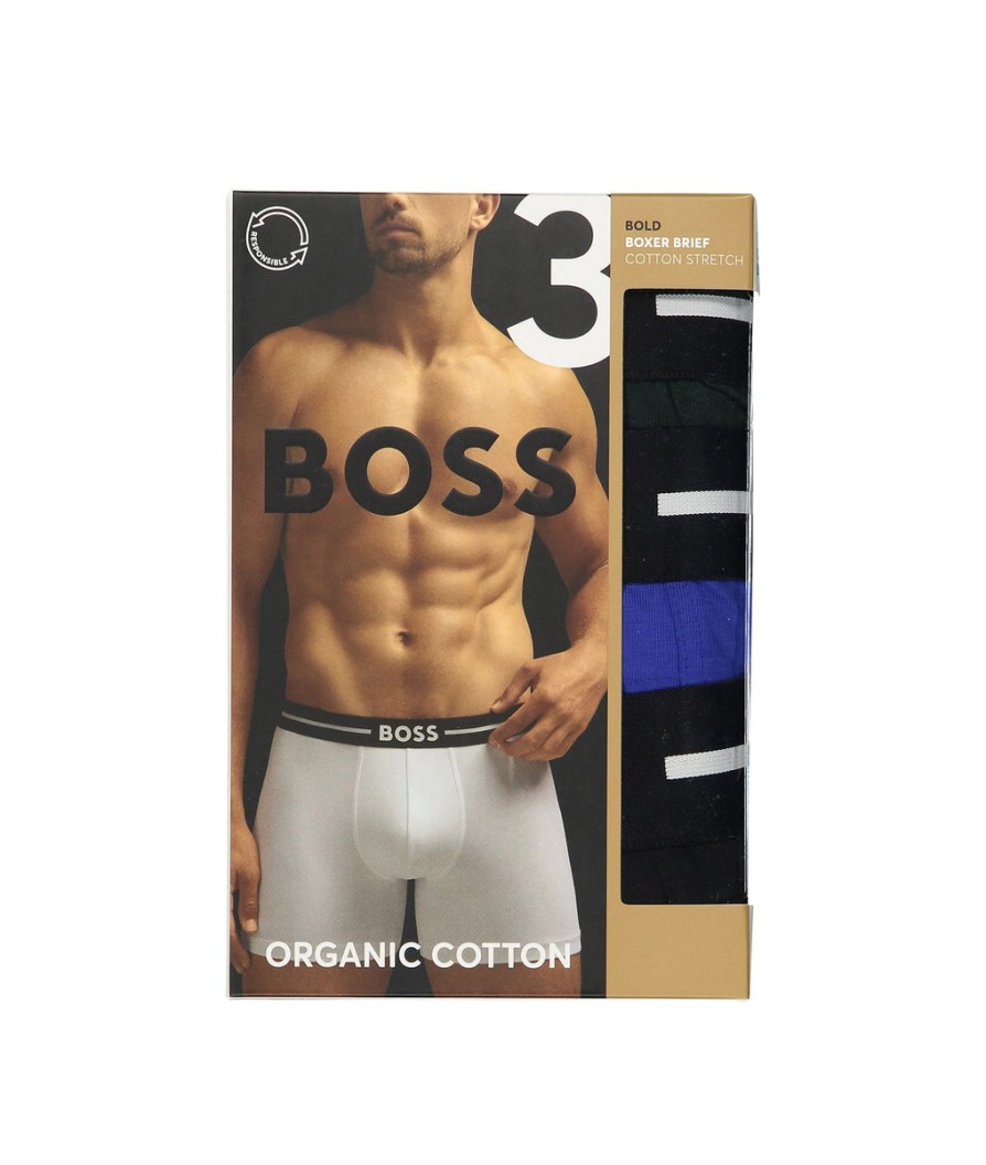 Men Boss Bodywear Underwear & Socks | Three-Pack Of Stretch-Cotton Boxer Briefs - Open Miscellaneous