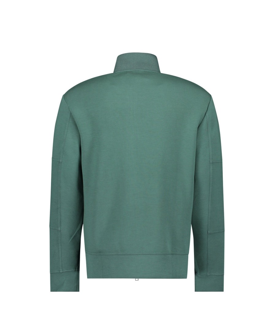 Men Armani Exchange Hoodies & Sweatshirts | Stretch Interlock Zip Up High Neck Logo Sweatshirt - Green