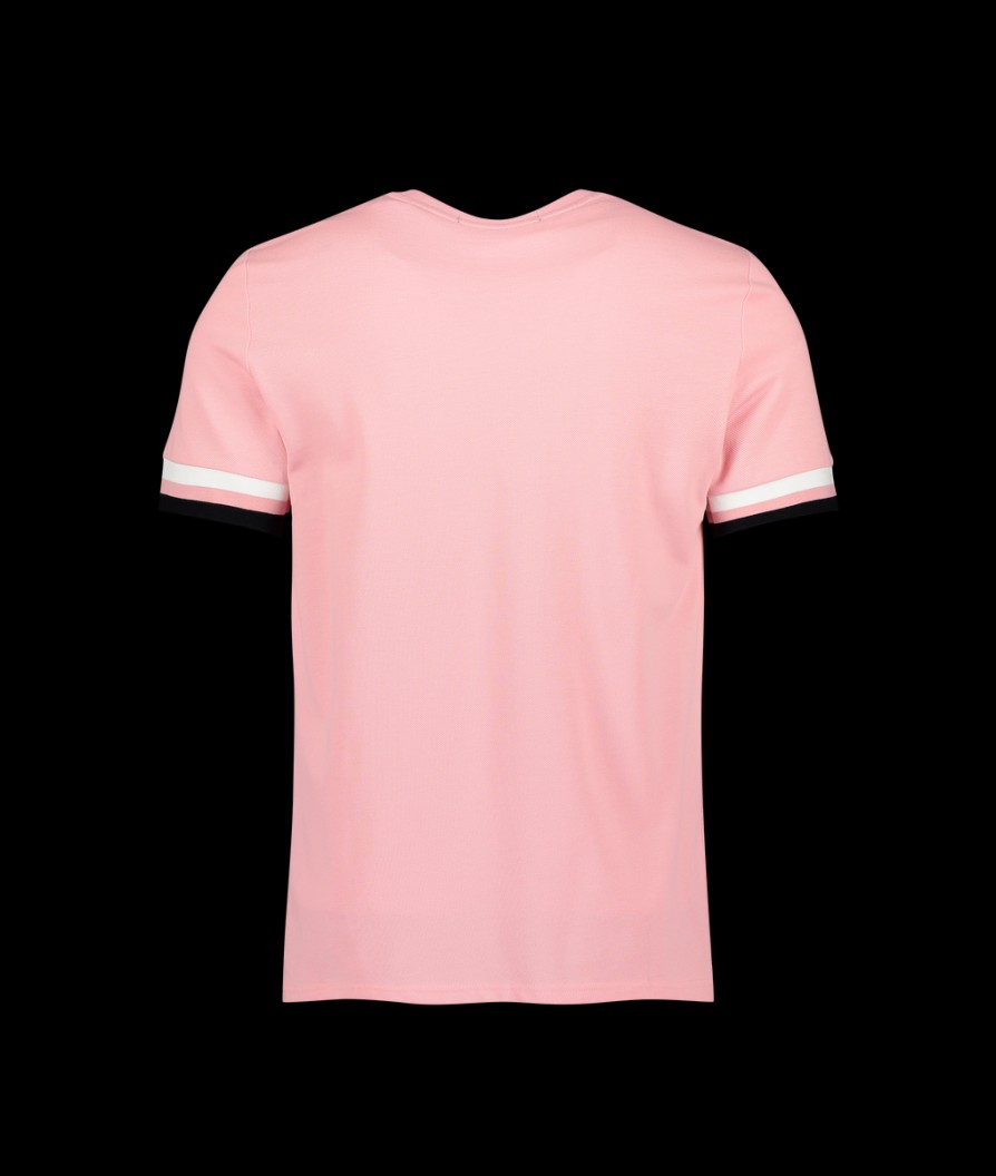 Men Fred Perry Fred Perry | Bold Tipped Pique T-Shirt - Chalky Pink