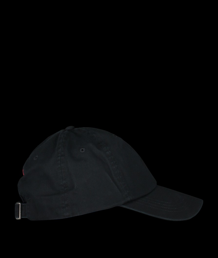 Men Polo Ralph Lauren Hats | Embroidered Logo Cap - Black/Red