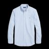 Men Polo Ralph Lauren Shirts | Custom Fit Striped Oxford Shirt - Blue