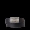 Men Boss Bodywear Belts | Leather Belt With Monogram And Logo Plaque Buckle - Black