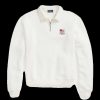 Women Polo Ralph Lauren Polo Ralph Lauren | Flag & Logo Fleece Quarter-Zip Pullover - White