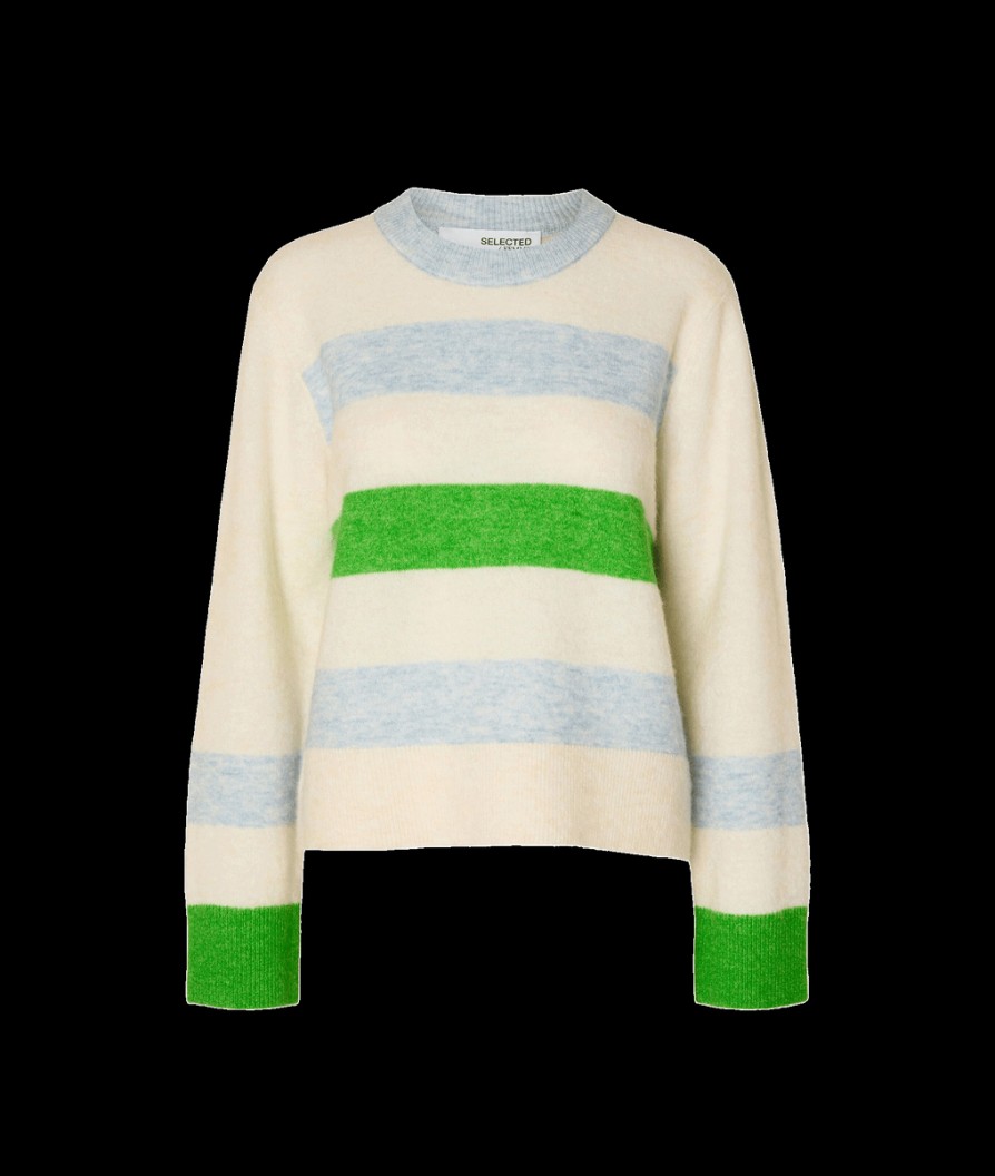 Women Selected Femme Selected Femme | Striped Pullover - Cream