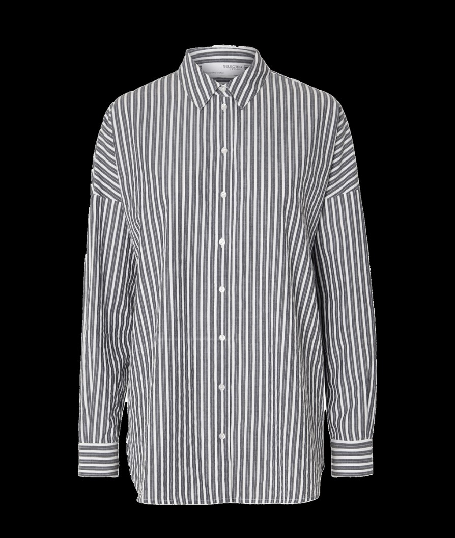 Women Selected Femme Selected Femme | Striped Shirt - Dark Sapphire Stripes