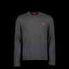 Men Hugo Knitwear | San Cassius C1 Organic Cotton Sweater With Red Logo Label - Dark Grey