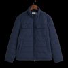 Men Gant Coats & Jackets | Channel Quilted Jacket - Evening Blue