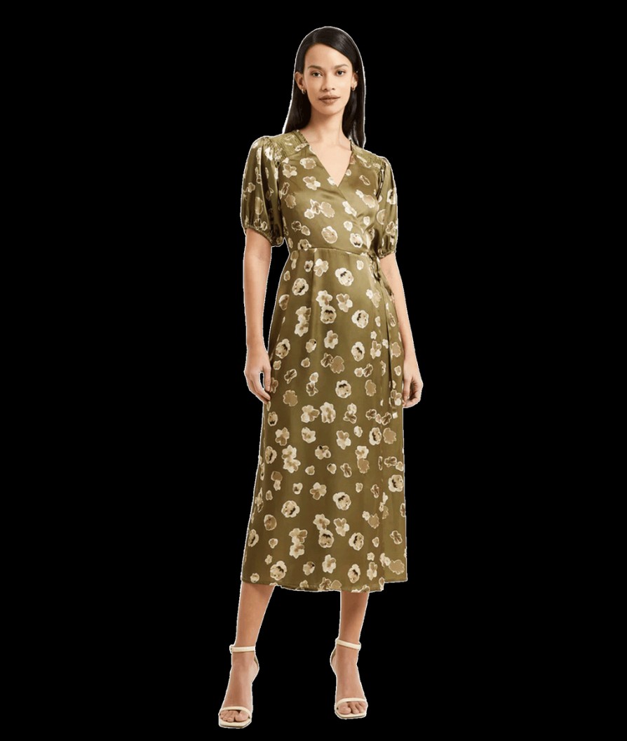 Women French Connection French Connection | Bronwyn Aleeya Satin Midi Dress - Nutria