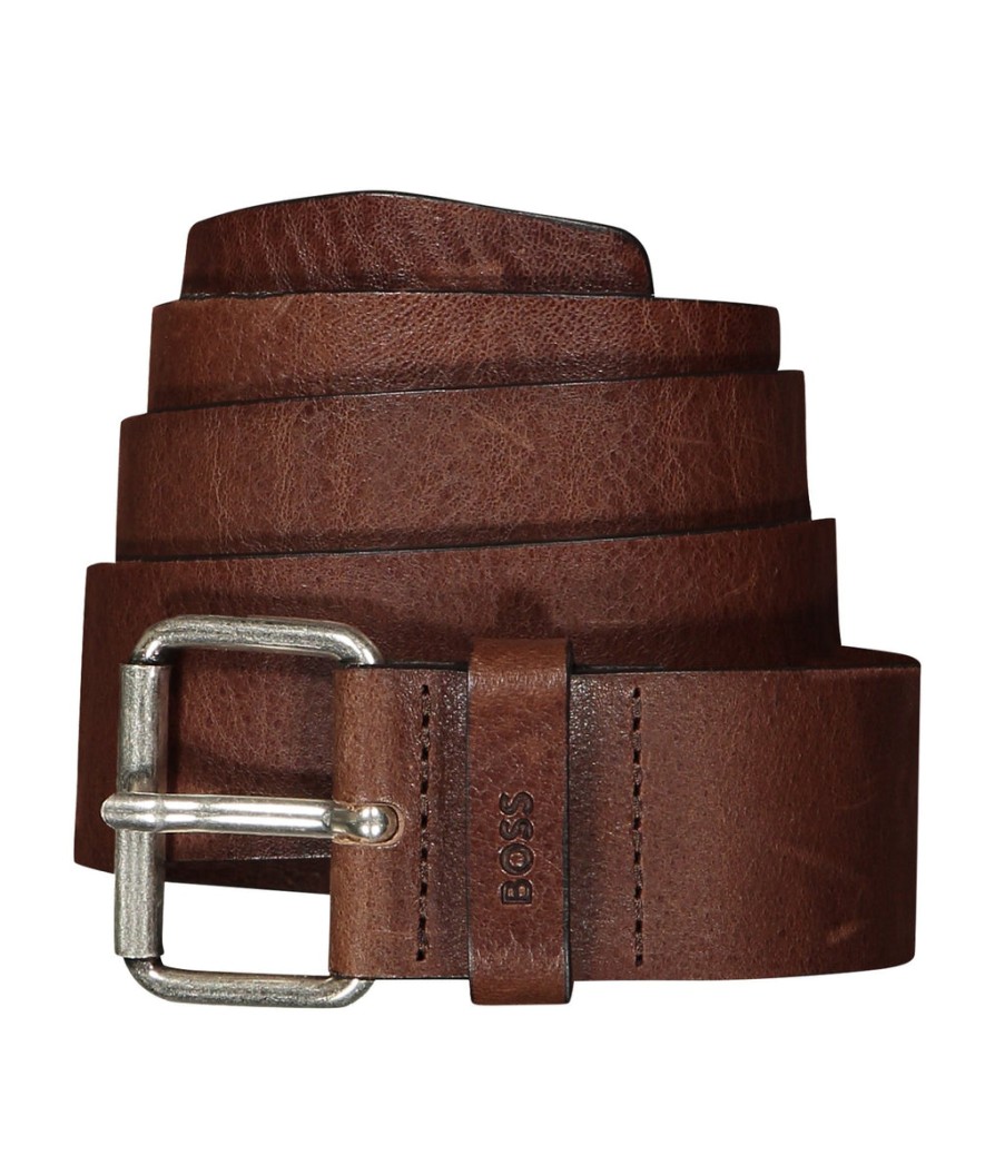 Men Boss Bodywear Belts | Serge Leather Belt - Brown