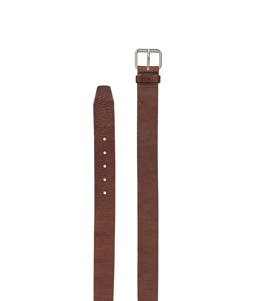 Men Boss Bodywear Belts | Serge Leather Belt - Brown