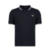 Men Fred Perry Polo Shirts | Twin Tipped Polo Shirt - Navy/White