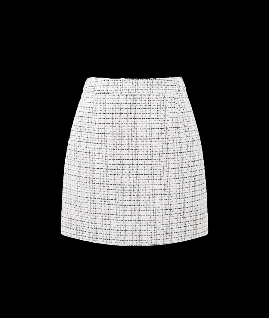 Women French Connection French Connection | Effie Boucle Mini Skirt - Classic Cream-Blacko