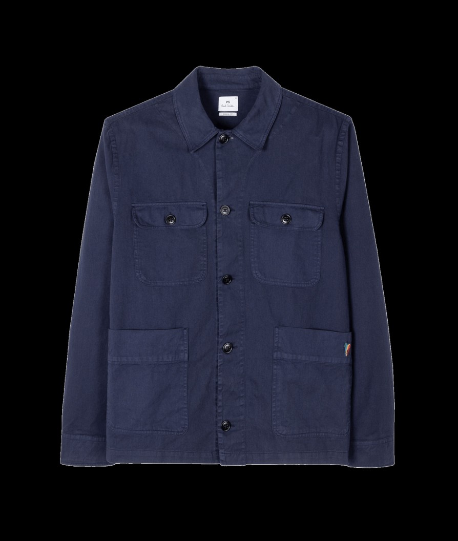 Men Paul Smith Shirts | Broad Stripe Zebra Work Jacket - Dark Navy