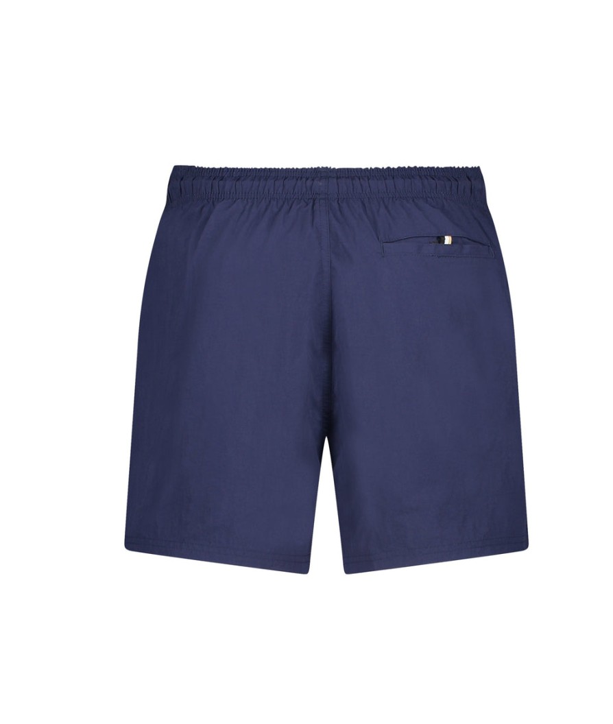 Men Boss Bodywear Swimwear | Quick-Drying Swim Shorts With Contrast Logo - Navy