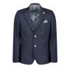 Men Guide London Suits | Italian Cotton And Linen Blend Blazer - Navy