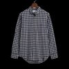 Men Gant Shirts | Regular Fit Micro Tartan Flannel Shirt - Classic Blue