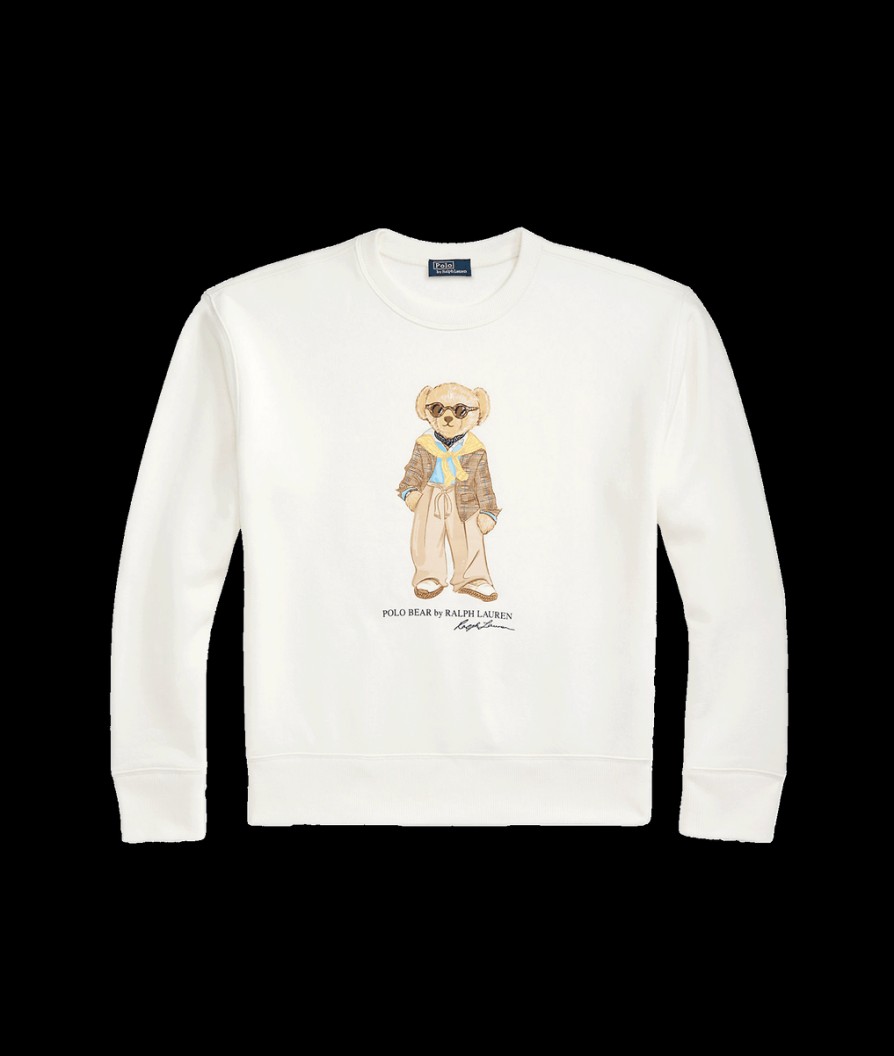 Women Polo Ralph Lauren Polo Ralph Lauren | Polo Bear Fleece Crewneck Sweatshirt - White