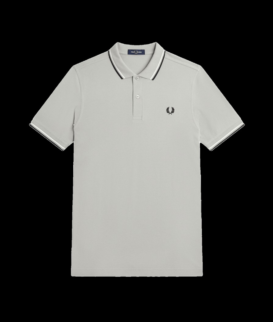 Men Fred Perry Fred Perry | Twin Tipped Polo Shirt - Limestone/Ecru/Black-T54