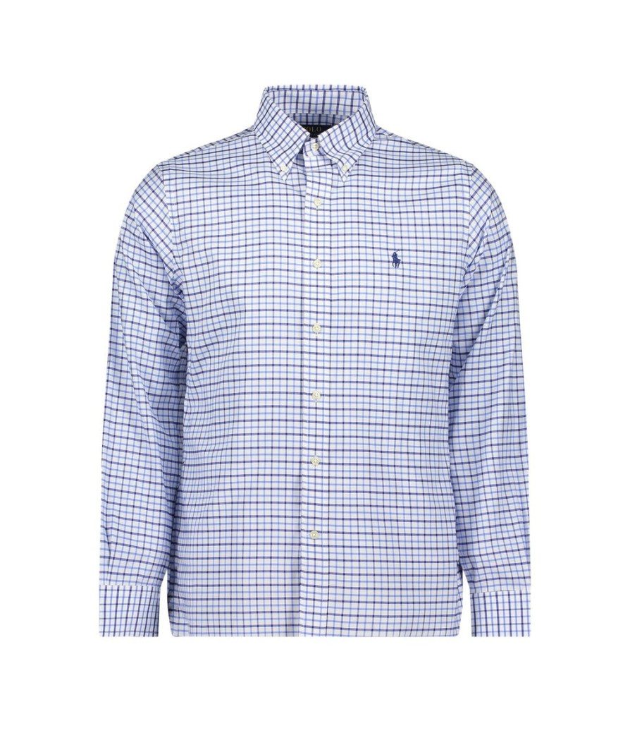 Men Polo Ralph Lauren Polo Ralph Lauren | Checked Custom Fit Shirt - Blue