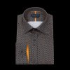 Men Guide London Shirts | Long Sleeve Geometric Pattern Cotton Shirt - Navy