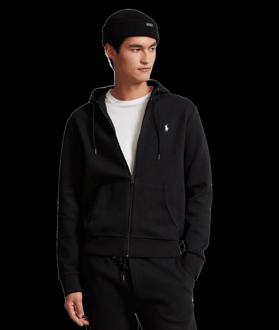 Men Polo Ralph Lauren Hoodies & Sweatshirts | Double-Knit Full-Zip Hoodie - Black