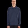 Men Sealskinz Polo Shirts | Long Sleeve Soft Touch Polo - Navy