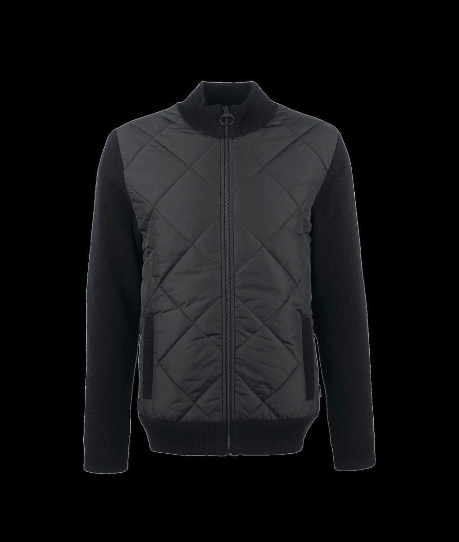 Men Barbour Barbour | Arch Diamond-Quilted Jumper - Black