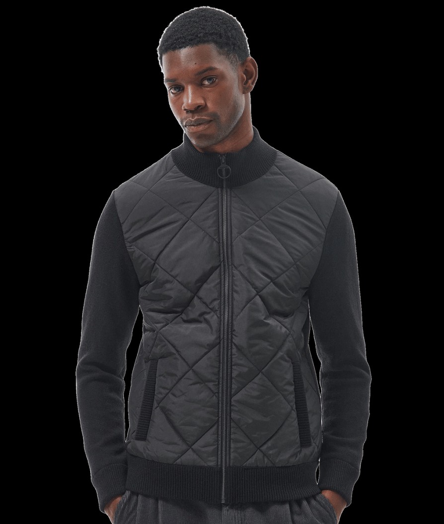 Men Barbour Barbour | Arch Diamond-Quilted Jumper - Black