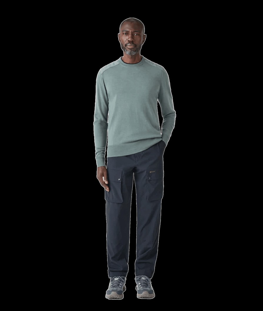 Men Belstaff Knitwear | Kerrigan Merino Wool Crewneck Jumper - Green