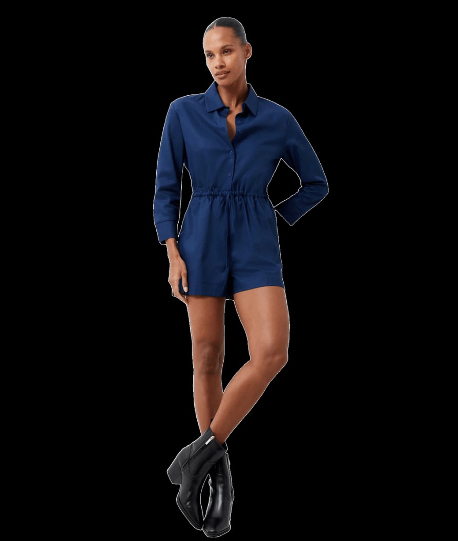 Women French Connection Jumpsuits & Playsuits | Bodie Blend Playsuit - Midnight Blue