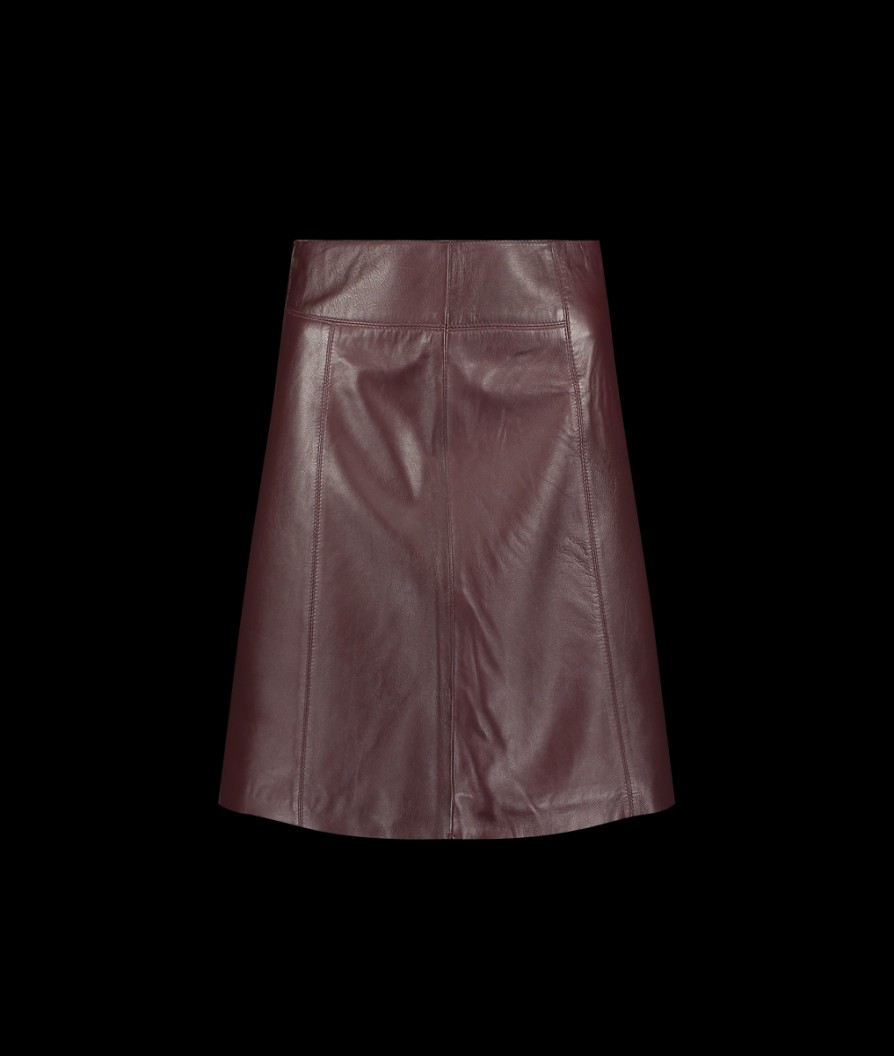 Women Selected Femme Selected Femme | Mini Leather Skirt - Windsor Wine