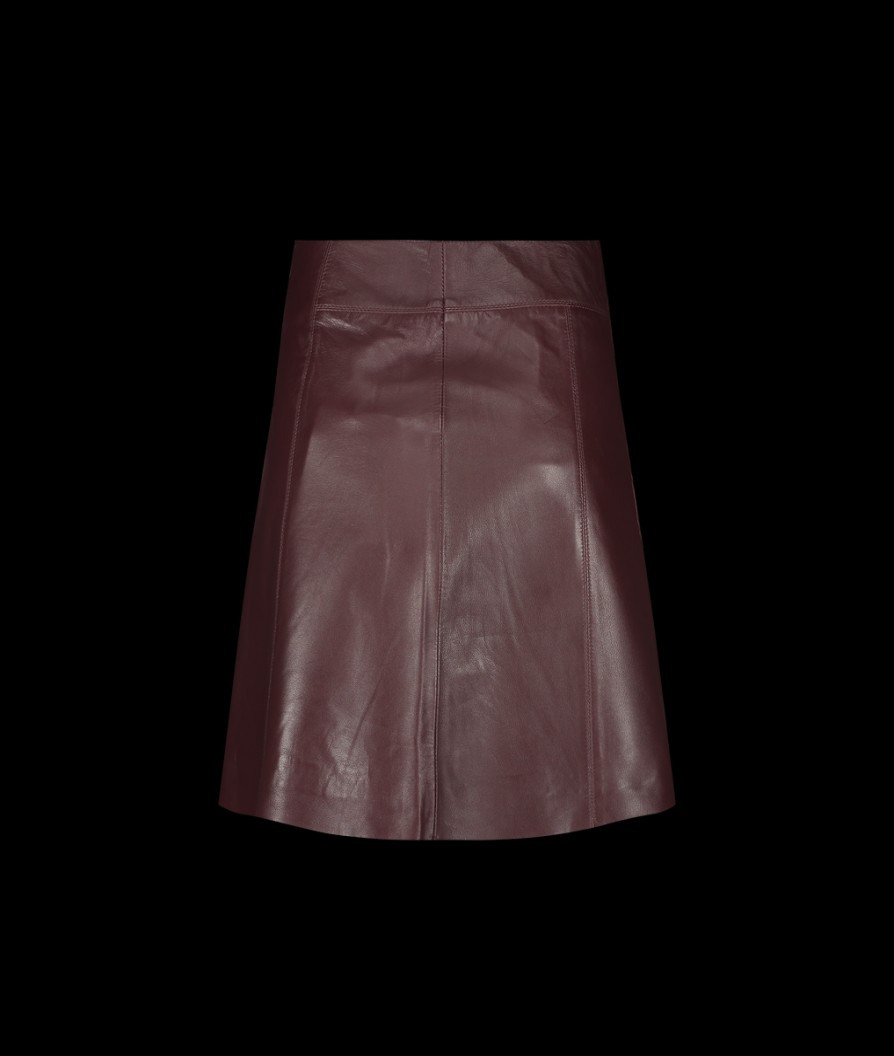 Women Selected Femme Selected Femme | Mini Leather Skirt - Windsor Wine