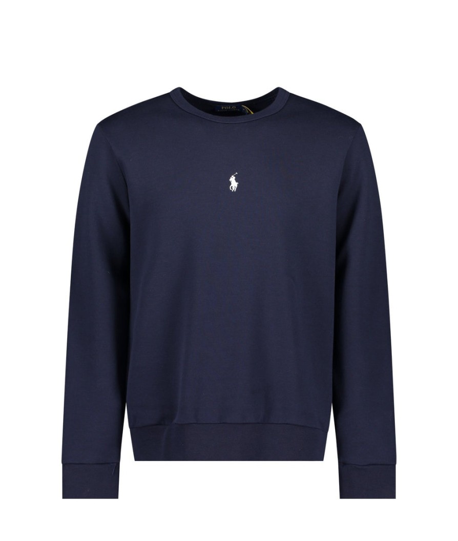 Men Polo Ralph Lauren Hoodies & Sweatshirts | Centre Logo Crew Sweat - Navy