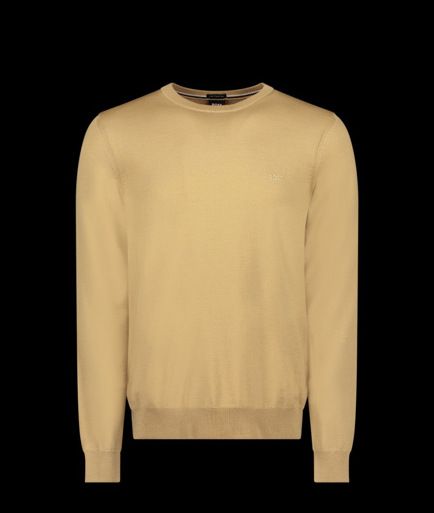 Men Boss Black Knitwear | Botto Sweater - Medium Beige