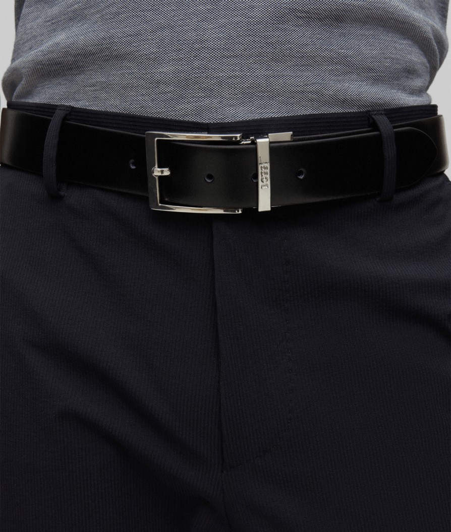 Men Boss Bodywear Belts | Ollie Leather Belt - Black