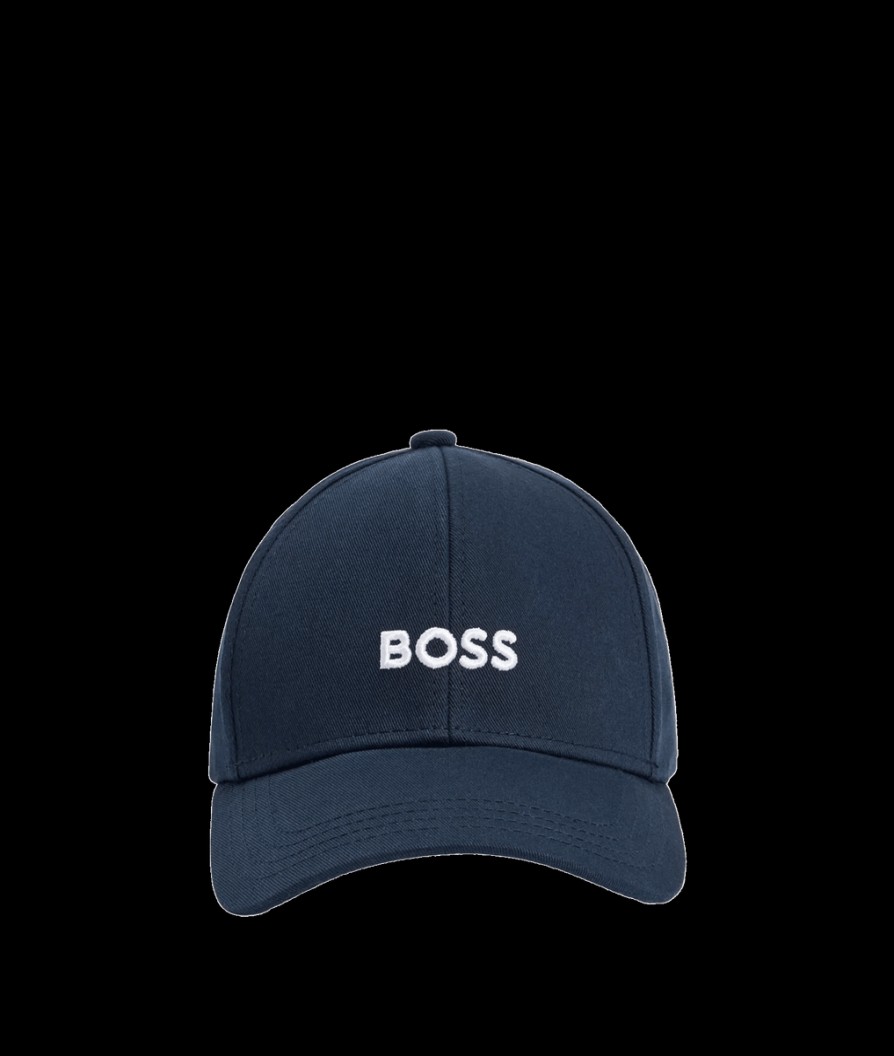 Men Boss Bodywear Boss | Cotton Twill Six Panel Cap With Embroidered Logo - Navy