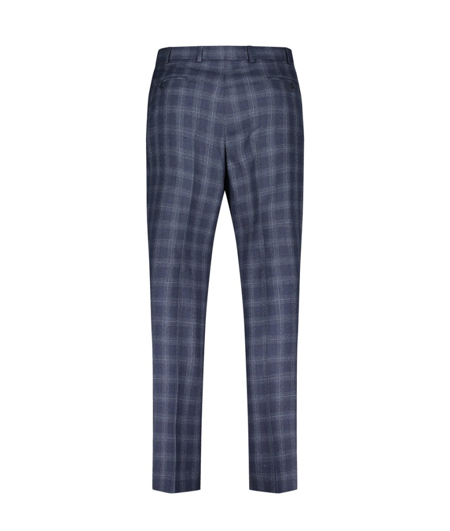 Men Ted Baker Formal Best Sellers | Slim-Fit Checked Wool Suit Trousers - Navy