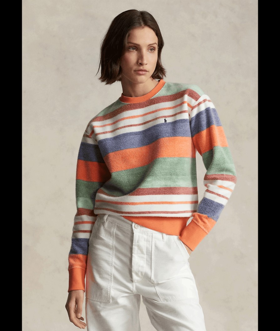 Women Polo Ralph Lauren Hoodies & Sweatshirts | Striped Fleece Sweatshirt - Stripe